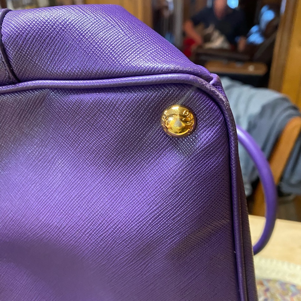 Prada Saffiano Lux Leather Purple Tote - Picture 6 of 12